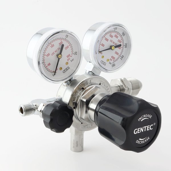 Gentec HP Regulator, 1/4 in NPT, Inlet  0 to 150 PSI, Needle Valve, Relief Valve, Use with: Gas HP152-FHK-00-00-NR